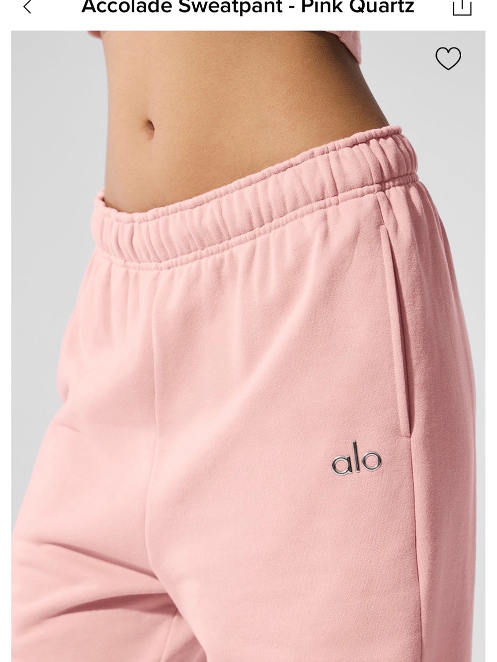 ALO Yoga Pink Quartz Track Pants - Elastic Waist Joggers